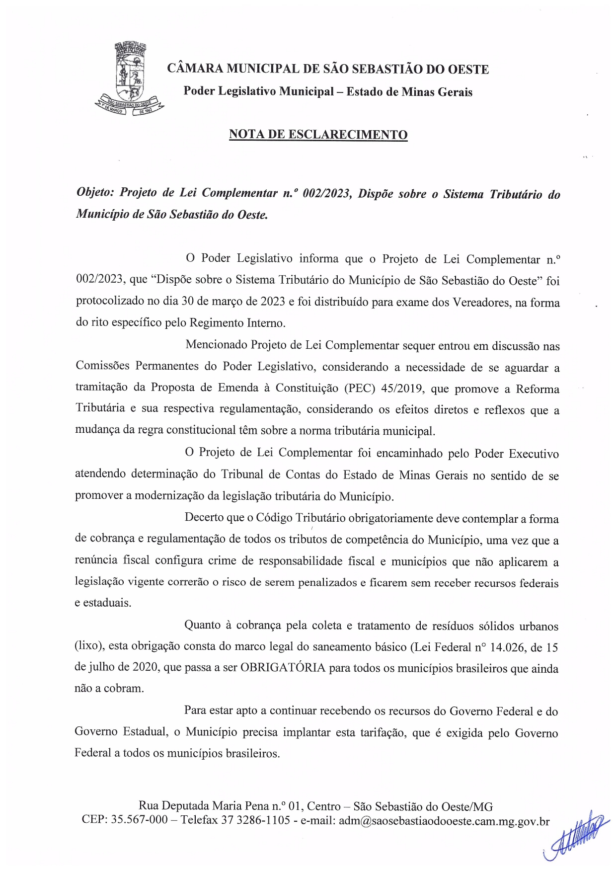 Nota de Esclarecimento page 0001