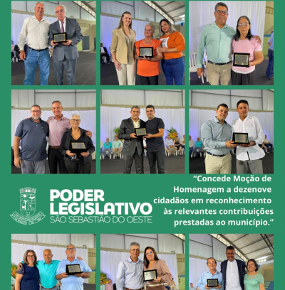 Poder Legislativo Concede Moção de Homenagem a dezenove cidadãos